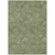 10' X 14' Olive Green And Light Green Floral Washable Indoor Outdoor Area Rug