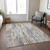 9' X 12' Beige And Gray Striped Washable Indoor Outdoor Area Rug