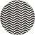 8' Black And Ivory Round Chevron Washable Indoor Outdoor Area Rug