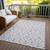 10' X 14' Lavender And Ivory Geometric Washable Indoor Outdoor Area Rug