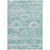 8' X 10' Aqua Turquoise And Ivory Southwestern Washable Indoor Outdoor Area Rug