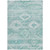 8' X 10' Aqua Turquoise And Ivory Southwestern Washable Indoor Outdoor Area Rug