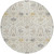 8' Ivory Beige And Gray Round Oriental Washable Indoor Outdoor Area Rug - Ivory, Beige, Gray