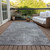 9' X 12' Gray And Ivory Abstract Washable Indoor Outdoor Area Rug
