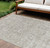 8' X 10' Taupe Beige And Gray Floral Washable Indoor Outdoor Area Rug