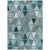 10' X 14' Teal Blue Aqua And Gray Geometric Washable Indoor Outdoor Area Rug