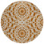8' Orange Copper And Beige Round Floral Medallion Washable Indoor Outdoor Area Rug
