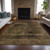 10' X 14' Brown And Charcoal Floral Washable Indoor Outdoor Area Rug