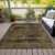 10' X 14' Brown And Charcoal Floral Washable Indoor Outdoor Area Rug