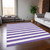 8' X 10' Purple and White Striped Washable Non Skid Indoor Outdoor Area Rug