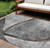 9' X 12' Gray Chocolate And Silver Abstract Washable Indoor Outdoor Area Rug