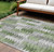 10' X 14' Green And Fern Green Geometric Washable Indoor Outdoor Area Rug