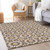 8' X 10' Chocolate Ivory And Gold Floral Medallion Washable Indoor Outdoor Area Rug
