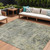 8' X 10' Pewter And Beige Abstract Washable Indoor Outdoor Area Rug - Pewter, Beige