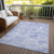 8' X 10' Sky Blue And Ivory Geometric Washable Indoor Outdoor Area Rug Transitional Style - Sky Blue, Ivory Color