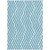 10' X 14' Teal and White Geometric Washable Non Skid Indoor Outdoor Area Rug
