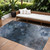 10' X 14' Blue Navy Blue And Denim Blue Abstract Washable Indoor Outdoor Area Rug