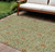 8' X 10' Green Copper And Sage Floral Washable Indoor Outdoor Area Rug