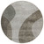 8' Taupe Beige And Chocolate Round Abstract Washable Indoor Outdoor Area Rug