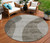 8' Taupe Beige And Chocolate Round Abstract Washable Indoor Outdoor Area Rug - Taupe, Beige, Chocolate
