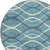 8' Teal Blue Navy Blue And Gray Round Abstract Washable Indoor Outdoor Area Rug - 608219219000