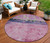 8' Blush And Mint Green Round Abstract Washable Indoor Outdoor Area Rug - Blush, Mint Green