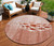 8' Terra Cotta Copper And Ivory Round Nautical Washable Indoor Outdoor Area Rug