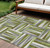 10' X 14' Green Gray And Ivory Geometric Washable Indoor Outdoor Area Rug