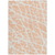 8' X 10' Peach and Ivory Abstract Washable Non Skid Indoor Outdoor Area Rug