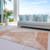 8' X 10' Salmon Copper And Ivory Abstract Washable Indoor Outdoor Area Rug