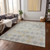 9' X 12' Ivory And Gold Geometric Washable Indoor Outdoor Area Rug