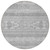 8' Silver Gray And Ivory Round Southwestern Washable Indoor Outdoor Area Rug