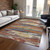 10' X 14' Orange Green And Gold Abstract Washable Indoor Outdoor Area Rug