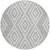 8' Silver And Ivory Round Geometric Washable Indoor Outdoor Area Rug - 608219192716