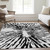 9' X 12' Ivory Black And Gray Abstract Washable Indoor Outdoor Area Rug