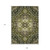 9' X 12' Olive Green Ivory And Brown Oriental Washable Indoor Outdoor Area Rug