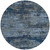 8' Blue And Navy Blue Round Abstract Washable Indoor Outdoor Area Rug