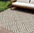 8' X 10' Brown And Ivory Geometric Washable Indoor Outdoor Area Rug