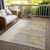 8' X 10' Gold Gray And Beige Abstract Washable Indoor Outdoor Area Rug