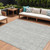 9' X 12' Gray And Silver Striped Washable Indoor Outdoor Area Rug