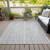 9' X 12' Gray And Silver Striped Washable Indoor Outdoor Area Rug