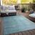 8' X 10' Teal Blue And Aqua Abstract Washable Indoor Outdoor Area Rug - 608219217938