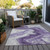 10' X 14' Purple And Silver Abstract Washable Indoor Outdoor Area Rug