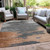 10' X 14' Rust And Gray Abstract Washable Indoor Outdoor Area Rug - 880016561456