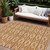 8' X 10' Copper And Ivory Geometric Washable Indoor Outdoor Area Rug