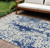 10' X 14' Navy Blue And Ivory Abstract Washable Indoor Outdoor Area Rug - 880016541052