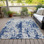 10' X 14' Navy Blue And Ivory Abstract Washable Indoor Outdoor Area Rug - 880016541052