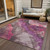 10' X 14' Blush And Purple Floral Washable Indoor Outdoor Area Rug