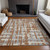 8' X 10' Rust Gray And Ivory Striped Washable Indoor Outdoor Area Rug