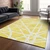 9' X 12' Yellow And Linen Geometric Washable Indoor Outdoor Area Rug